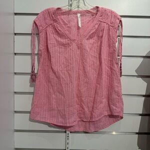 Anthropologie Pink Glitter Stripe Women's Top‎